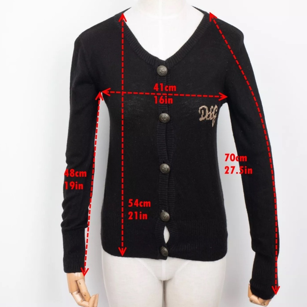 Dolce & Gabbana Vintage ButtonUp V-Neck Tight Knit Cotton Cardigan M $789 - Picture 5 of 14